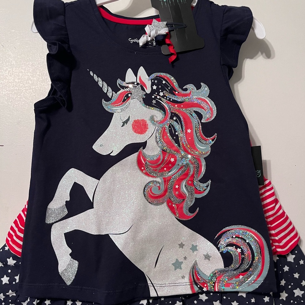 Cynthia Rowley Navy Skort Set with Red and Silver Accents